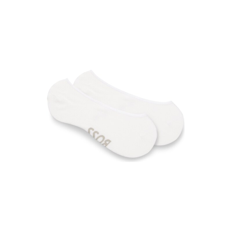 BOSS Two-pack of invisible socks in cotton-blend piqué