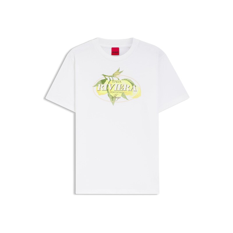 HUGO Cotton-jersey T-shirt with logo artwork