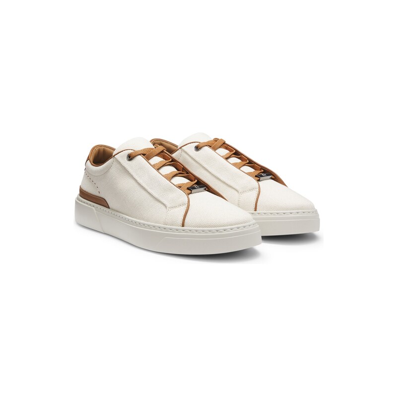 BOSS Gary trainers with canvas uppers and leather trims