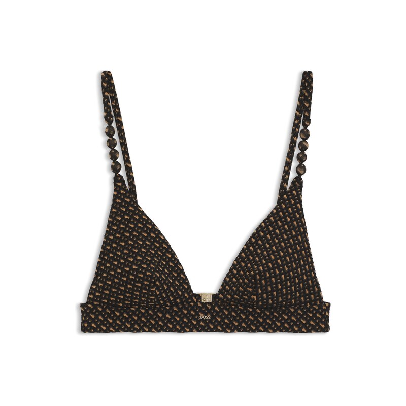 BOSS Monogram-patterned bikini top with removable padding