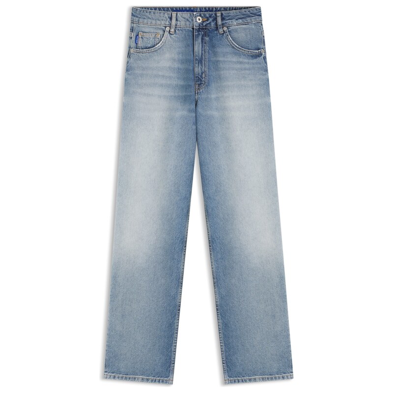 HUGO Loose-fit jeans in blue rigid denim
