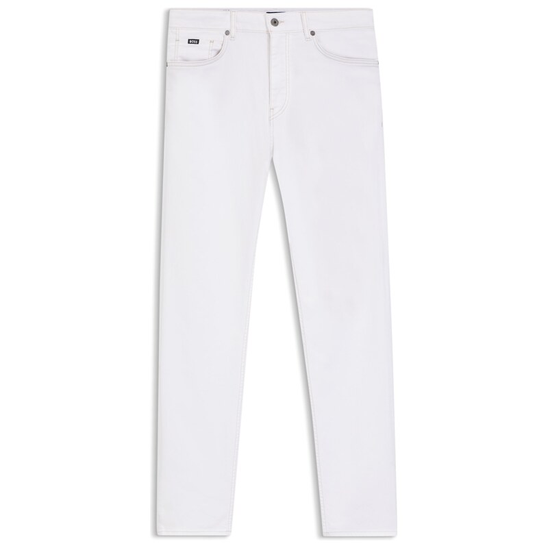 BOSS Five-pocket jeans in white stretch denim