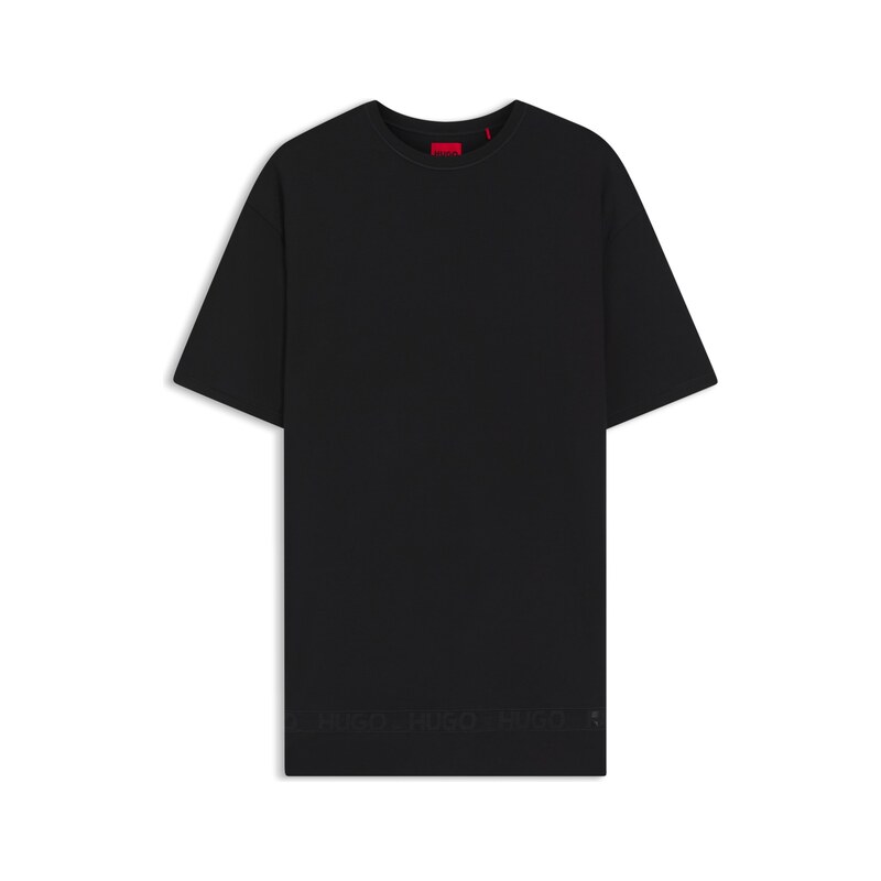 HUGO Stretch-cotton night dress with mesh insert
