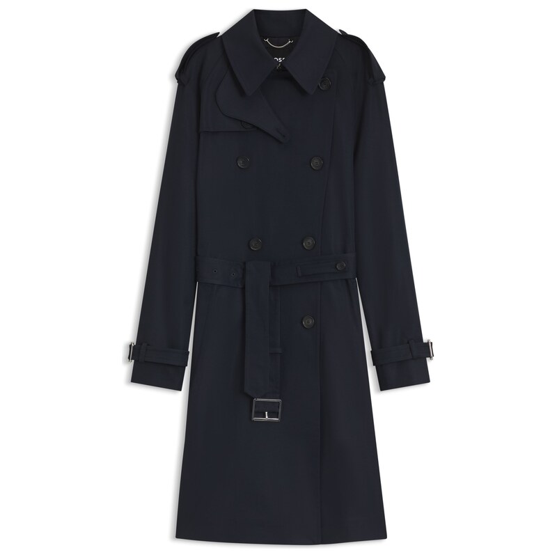 BOSS Water-repellent trench coat with buckled belt