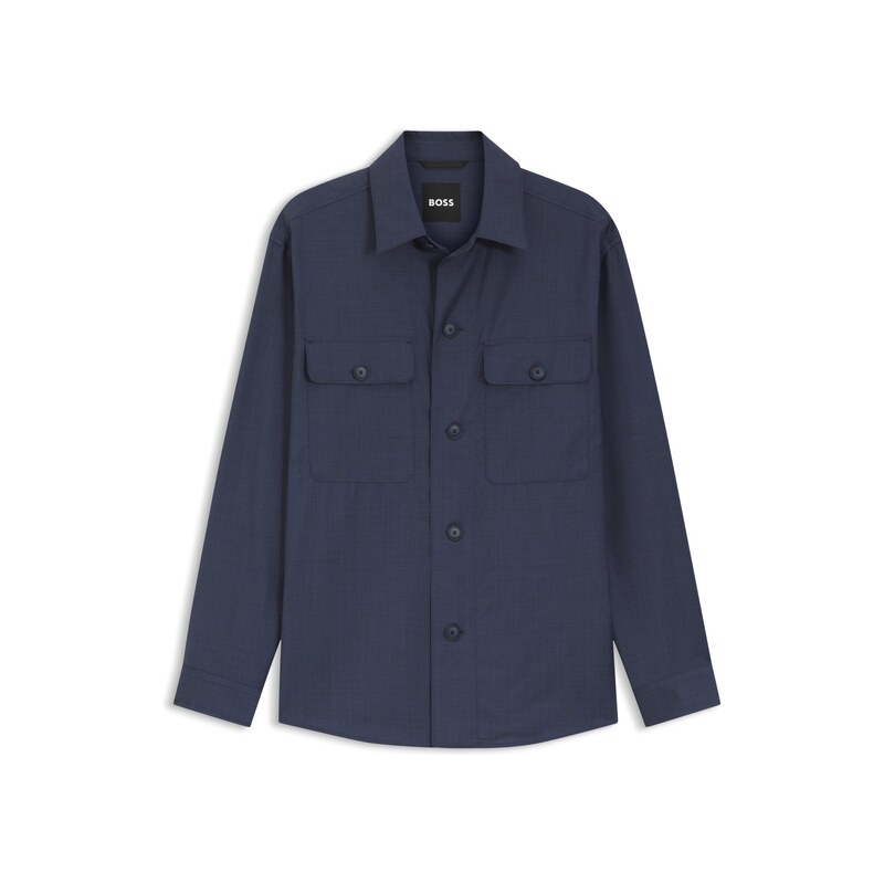 BOSS Relaxed-fit overshirt in washable AirWool