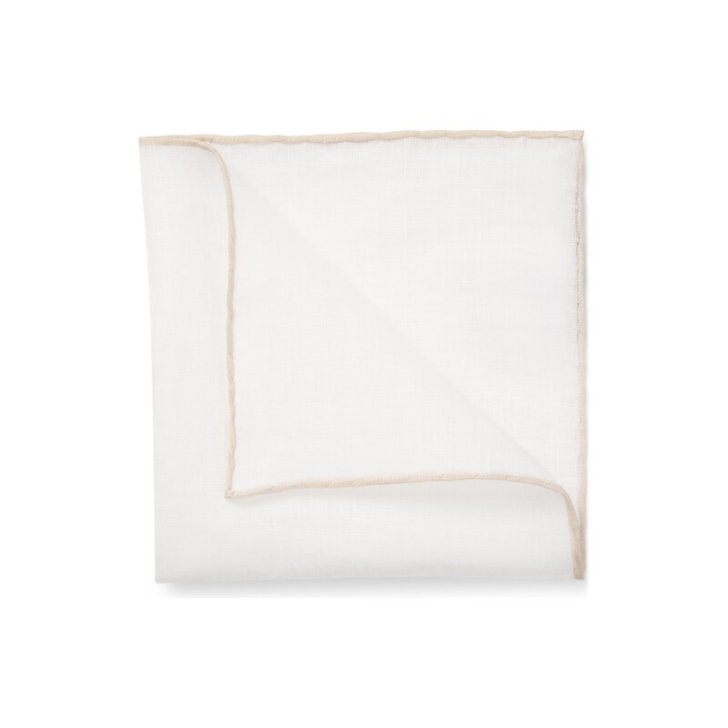 BOSS ONE Linen pocket square with contrast border