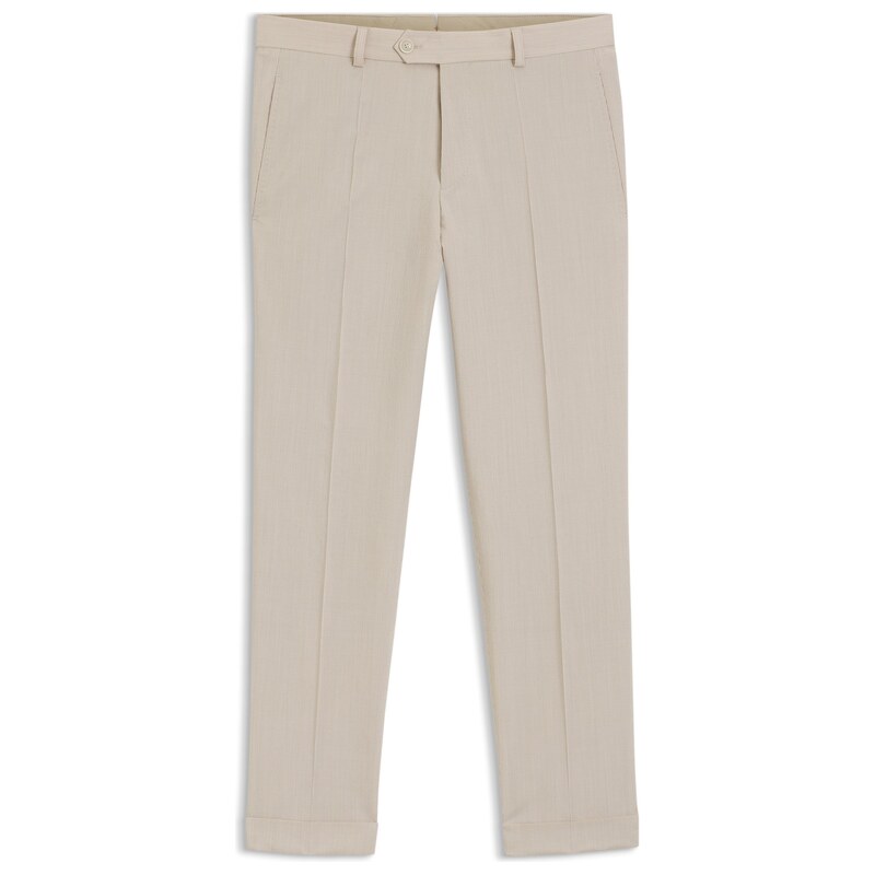 BOSS Tapered-fit trousers in wool-blend seersucker fabric