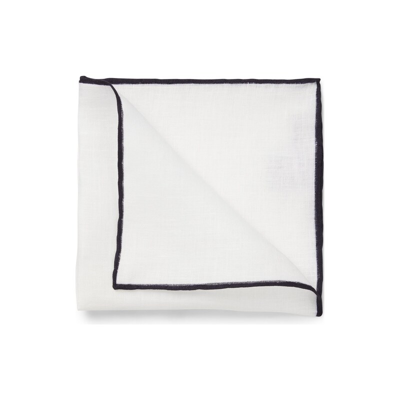 BOSS ONE Linen pocket square with contrast border