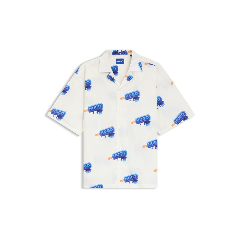 HUGO Relaxed-fit shirt with logo print