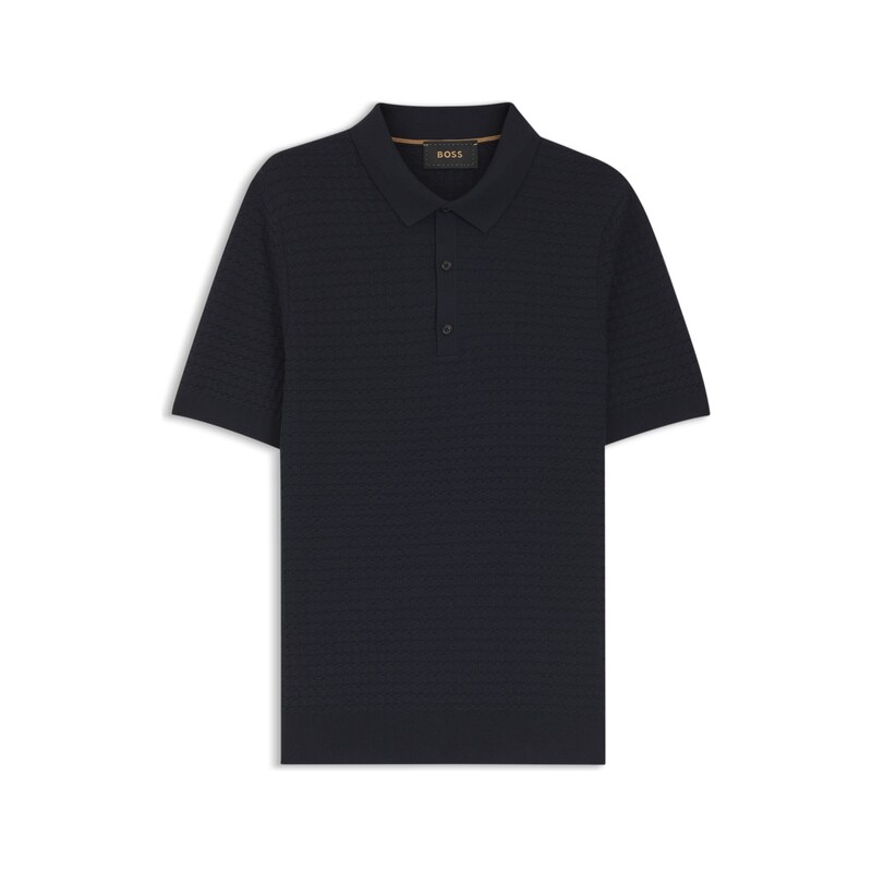 BOSS Knit polo in silk and cotton