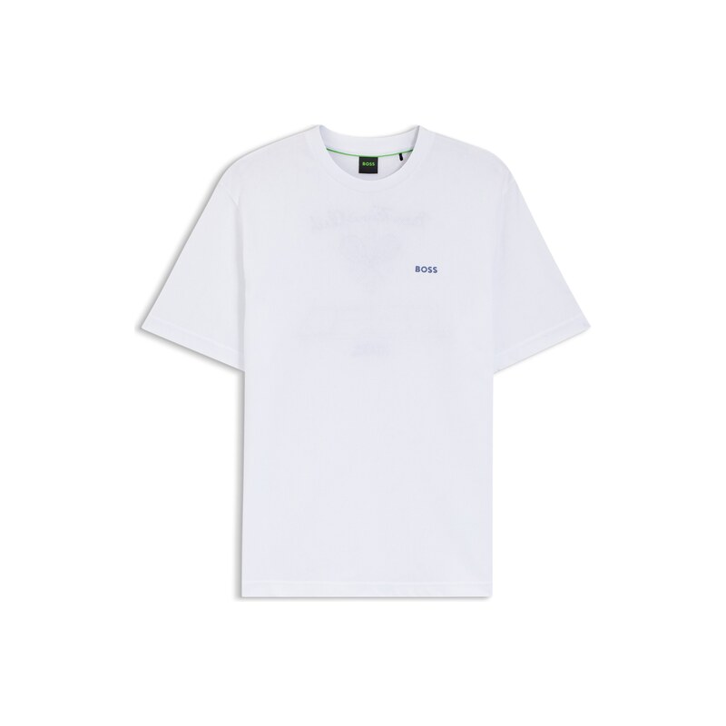 BOSS Cotton-mesh T-shirt with embroidered artwork