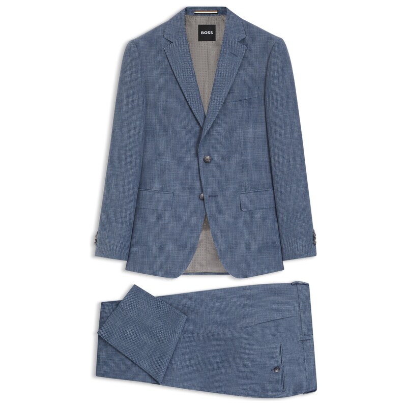 BOSS Two-piece slim-fit suit in cotton and virgin wool