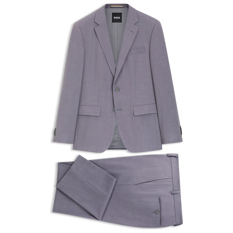BOSS Two-piece slim-fit suit in micro-patterned fabric