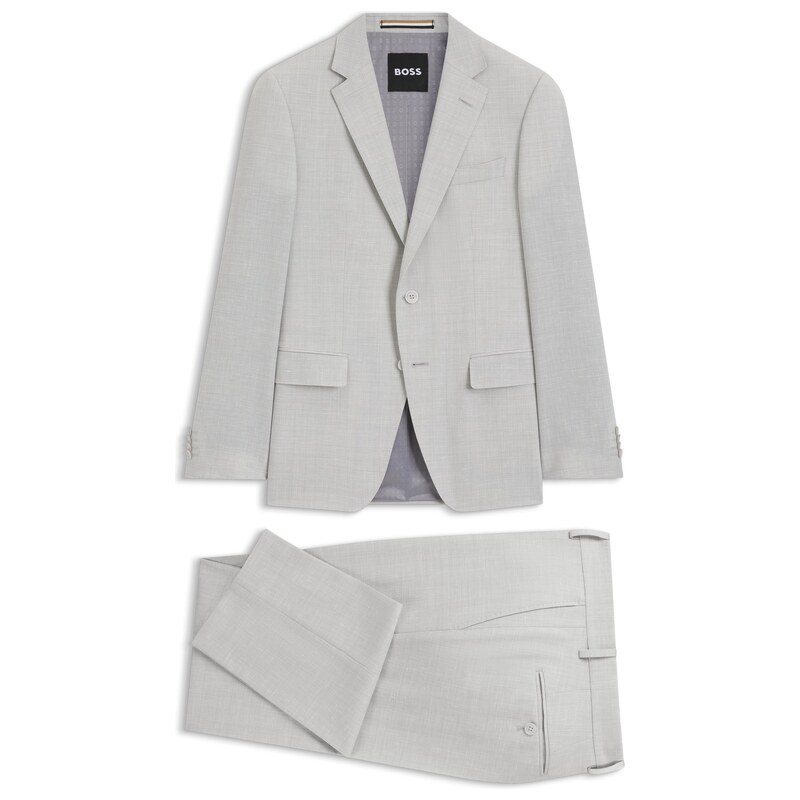BOSS Two-piece slim-fit suit in micro-patterned fabric