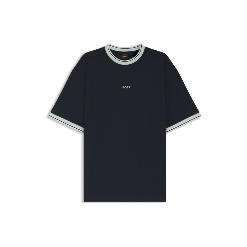 BOSS Relaxed-fit T-shirt in cotton with striped trims