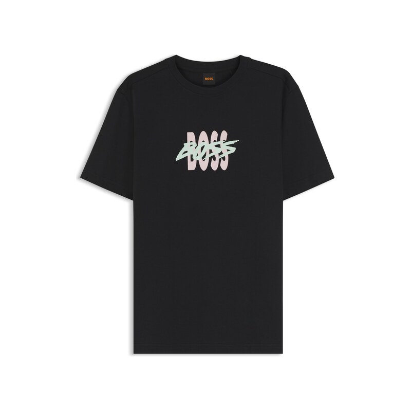 BOSS Cotton-jersey T-shirt with logo artwork