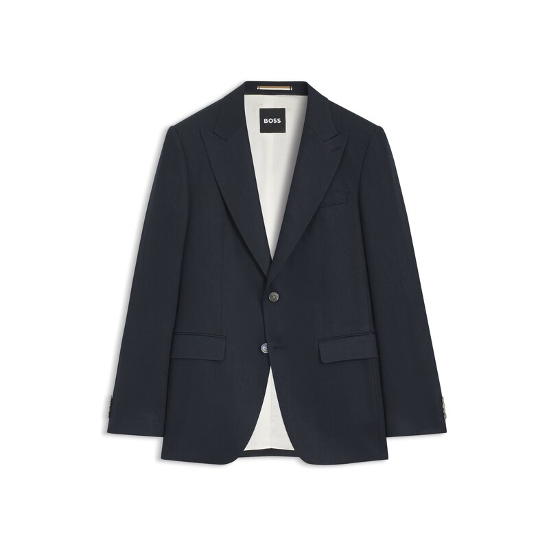 BOSS Slim-fit jacket in linen twill