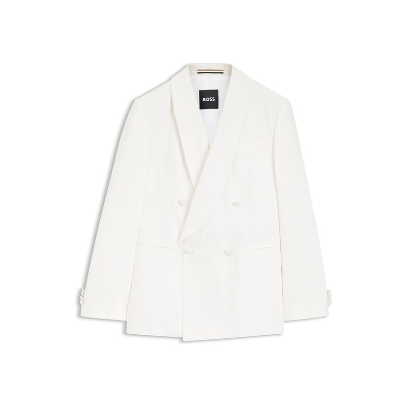 BOSS Slim-fit jacket in linen twill