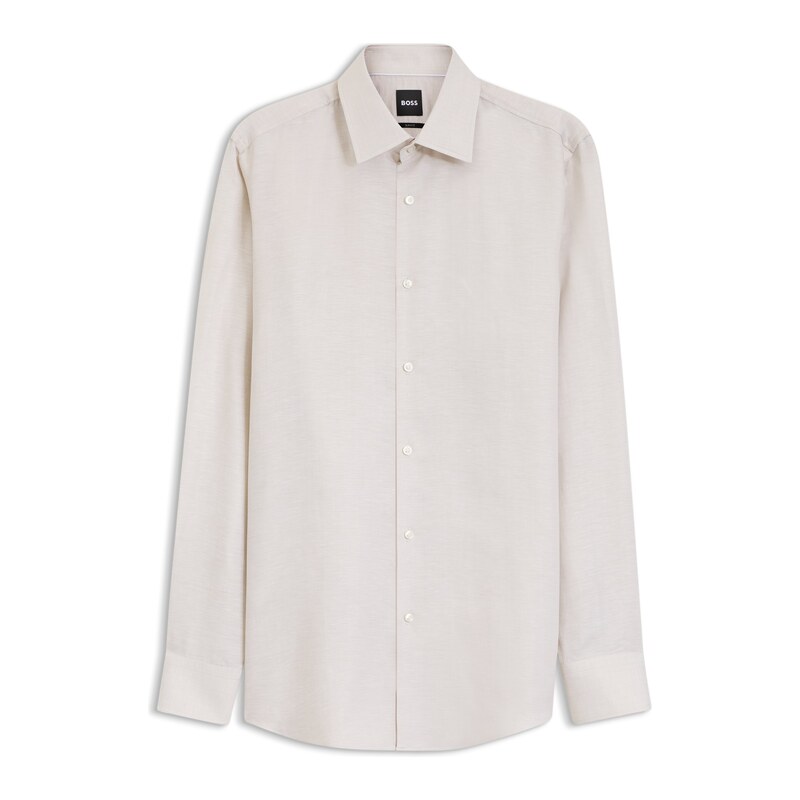 BOSS Slim-fit shirt in linen-blend twill