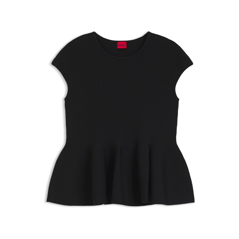HUGO Slim-fit sweater with peplum hem