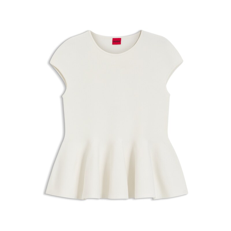 HUGO Slim-fit sweater with peplum hem