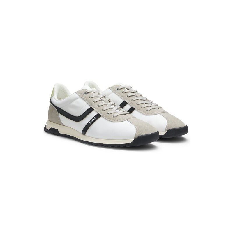 BOSS Logo trainers with faux suede trims