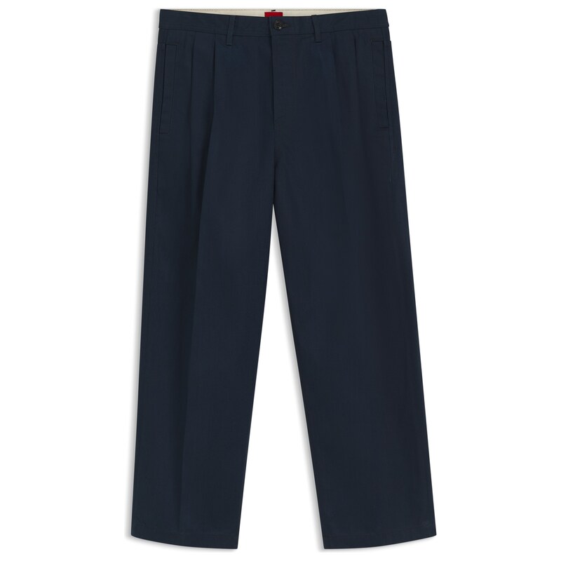 HUGO Relaxed-fit jeans in dark-blue soft cotton