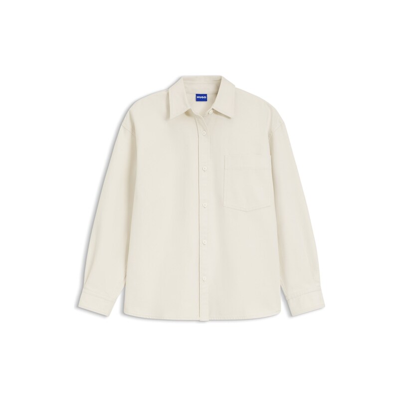 HUGO Oversized-fit blouse in cotton twill