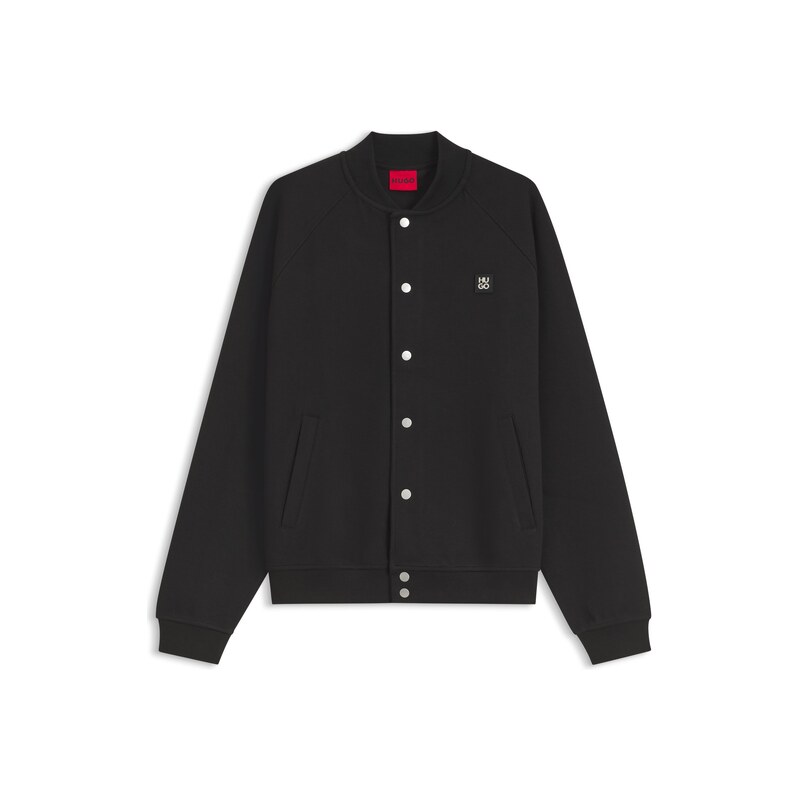 HUGO Interlock-jersey bomber jacket with stacked-logo trim