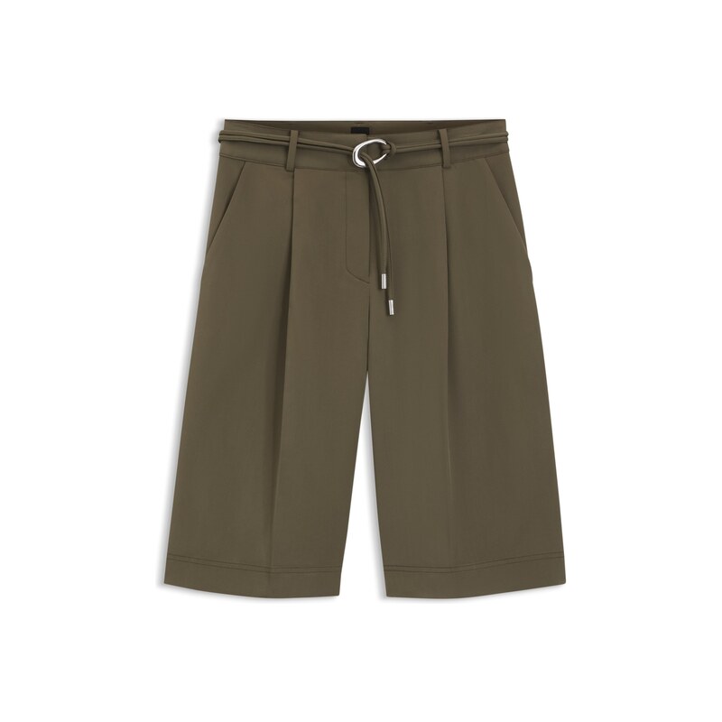 BOSS Relaxed-fit shorts with buckled belt