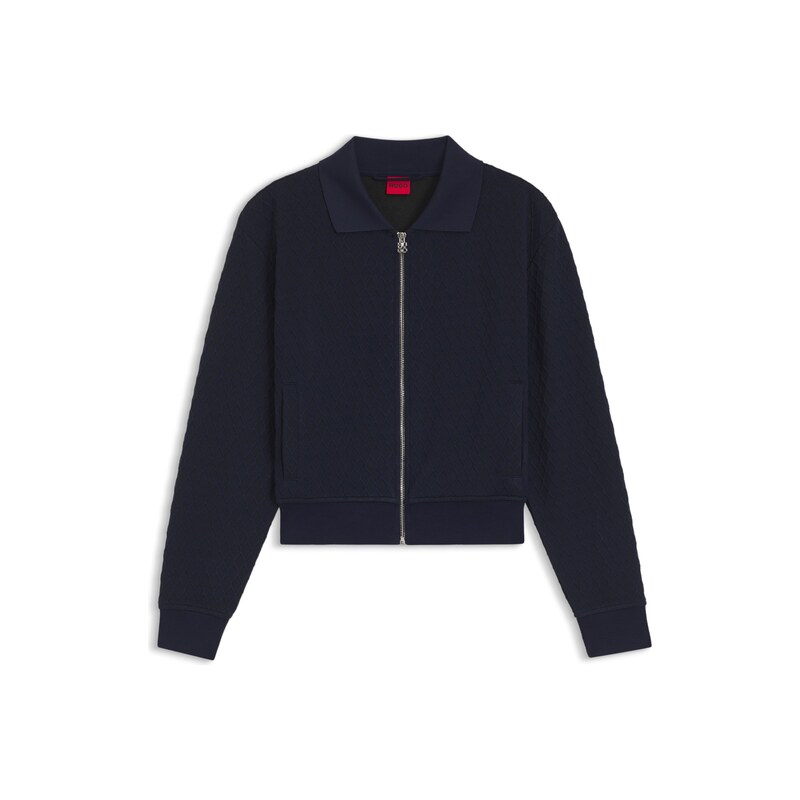 HUGO Zip-up sweatshirt with stacked-logo puller