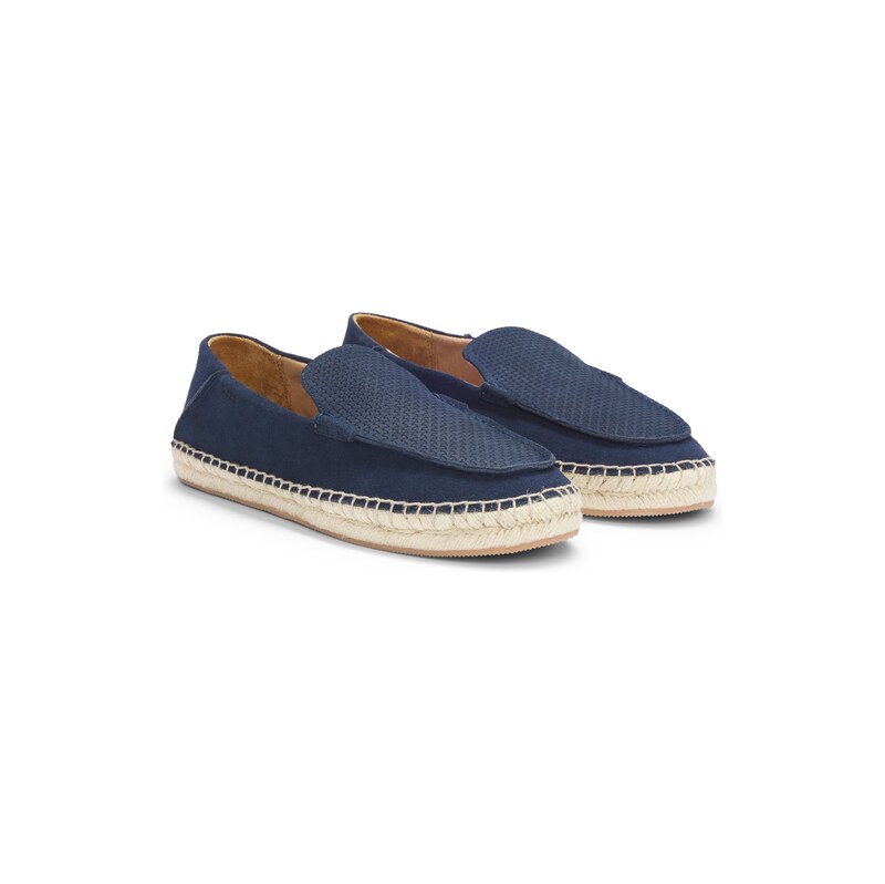 BOSS Suede espadrilles with jute midsole