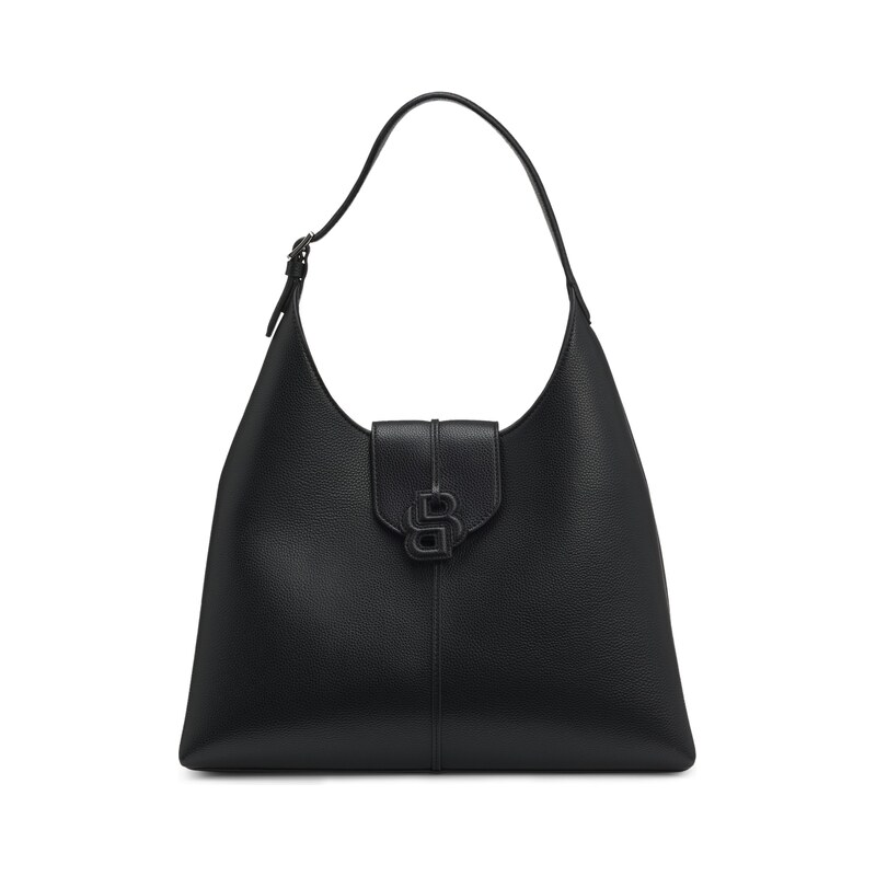 BOSS Grained hobo bag with Double B monogram