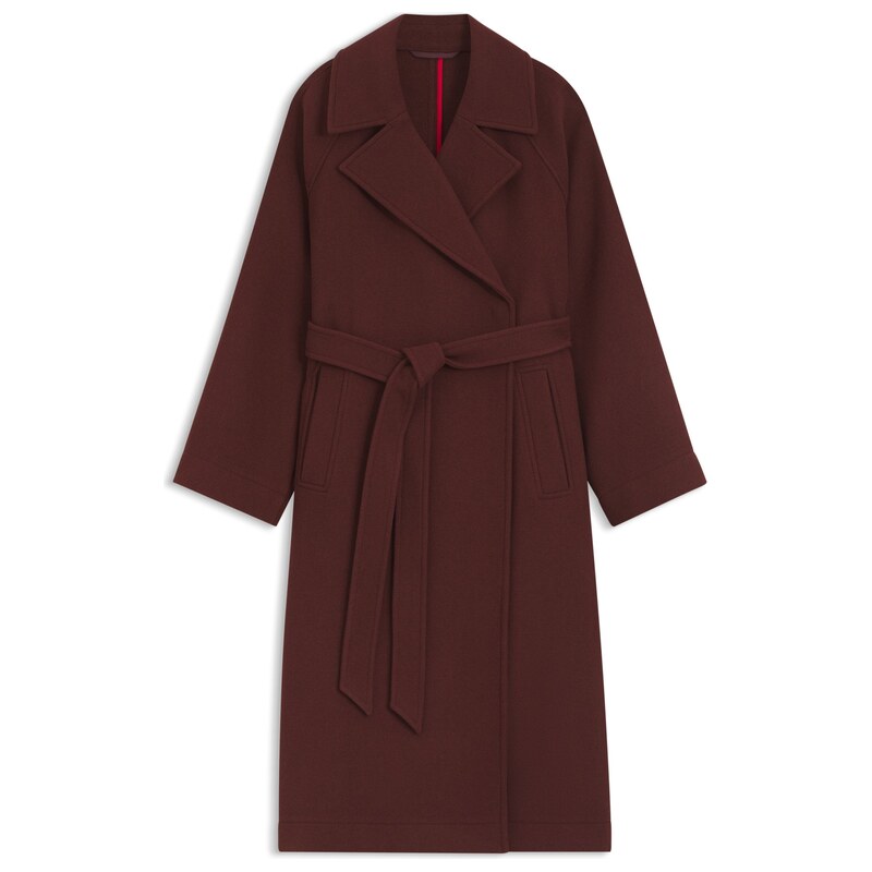 HUGO Belted coat in a wool blend