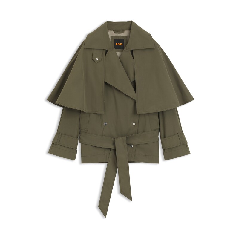 BOSS Water-repellent trench coat with belt