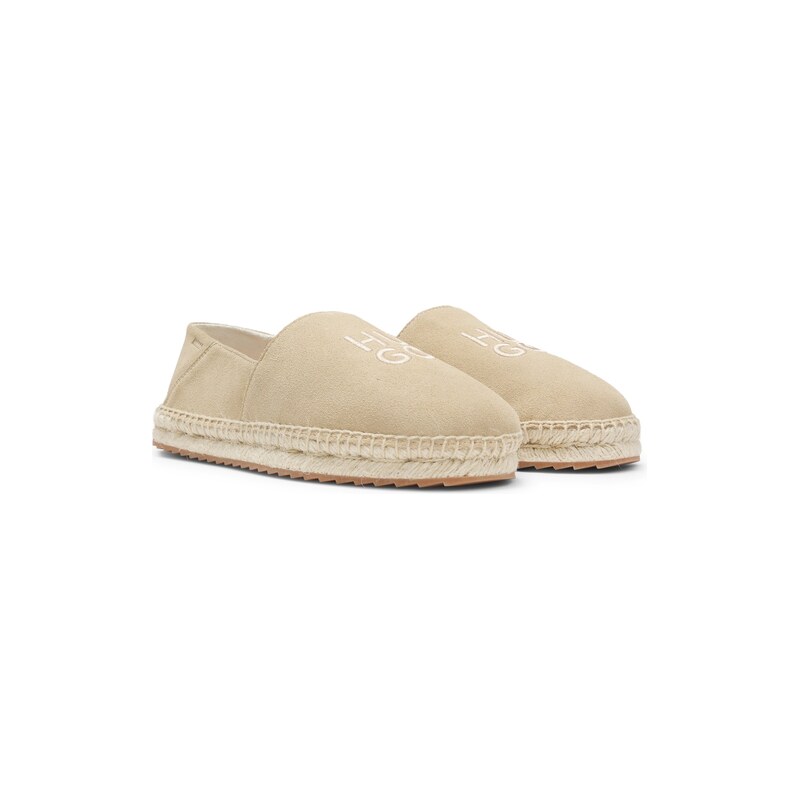 HUGO Suede espadrilles with stacked logo