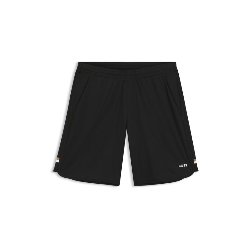 BOSS Active Stretch-fabric shorts with mesh pocket bags