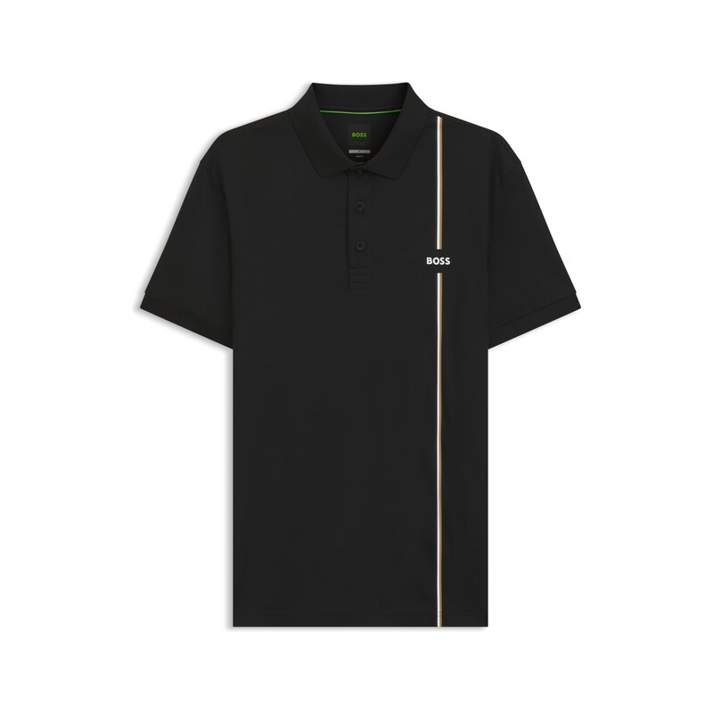 BOSS Active quick-dry polo shirt with signature stripe