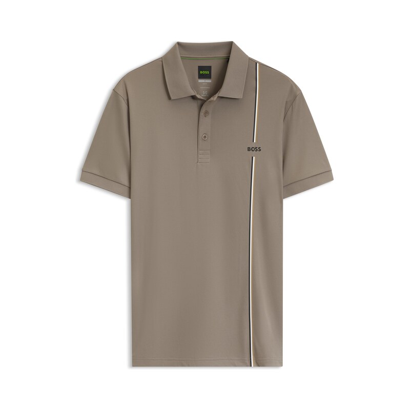 BOSS Active quick-dry polo shirt with signature stripe