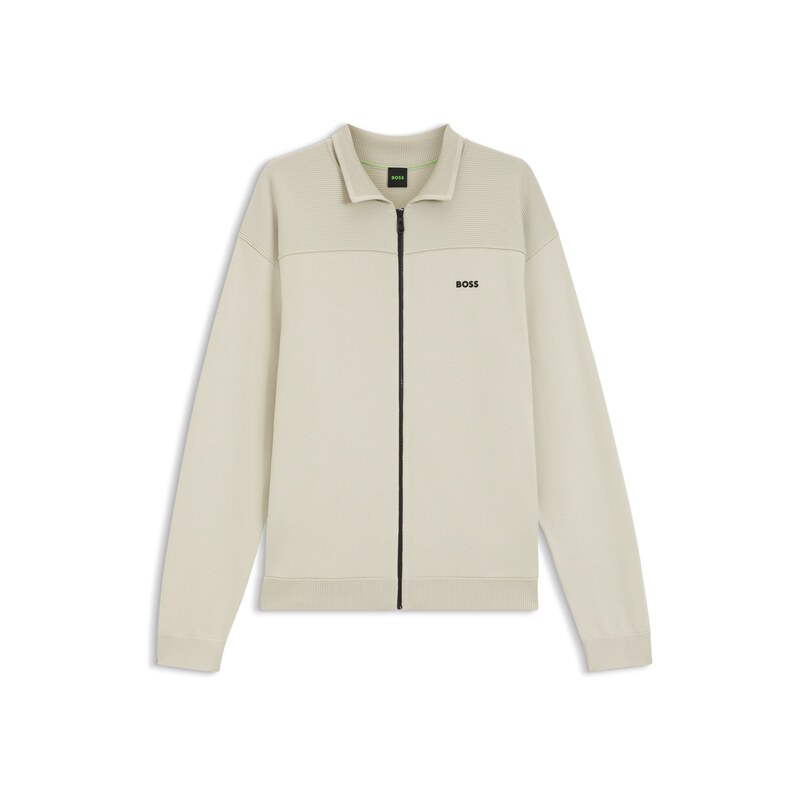 BOSS Zip-up cardigan with structured graphic pattern