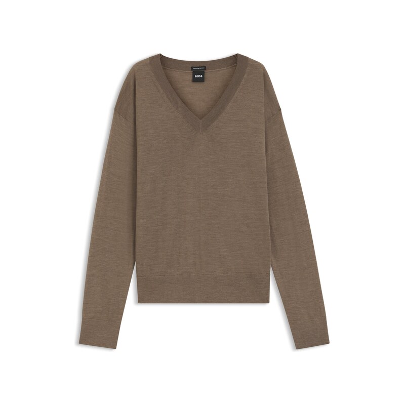 BOSS V-neck sweater in merino wool
