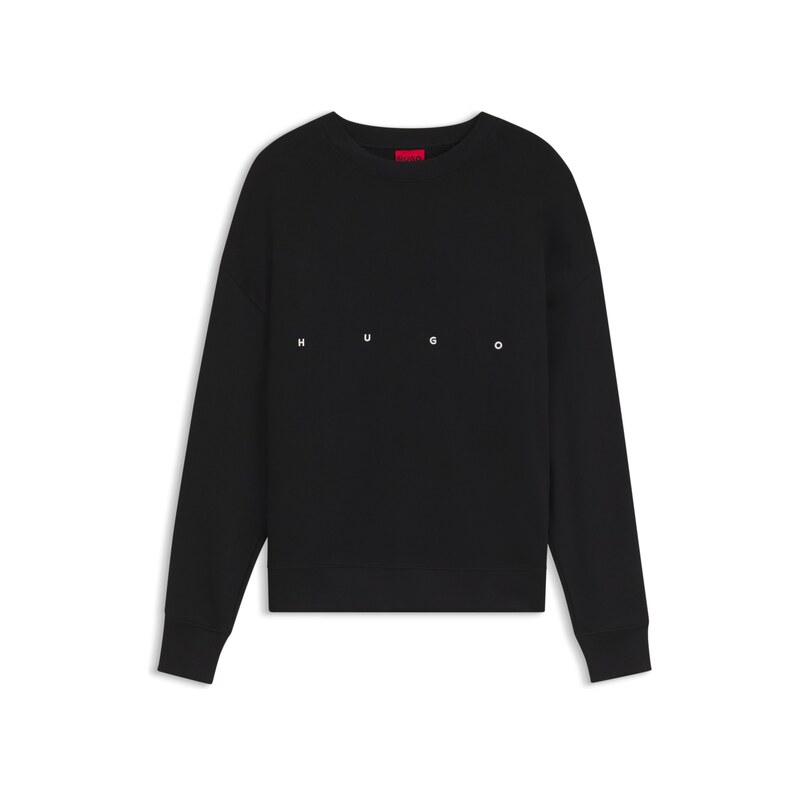 HUGO Cotton sweatshirt with logo embroidery and graphic print