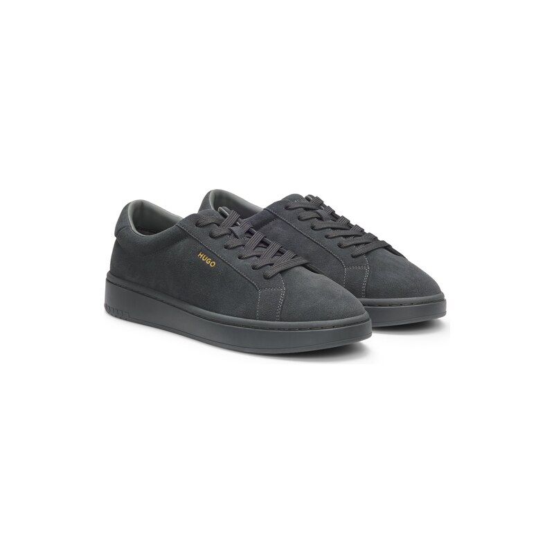 HUGO Suede trainers with gold-tone foil logo