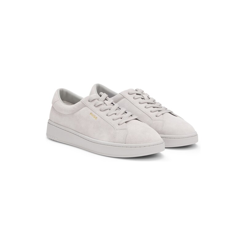 HUGO Suede trainers with gold-tone foil logo