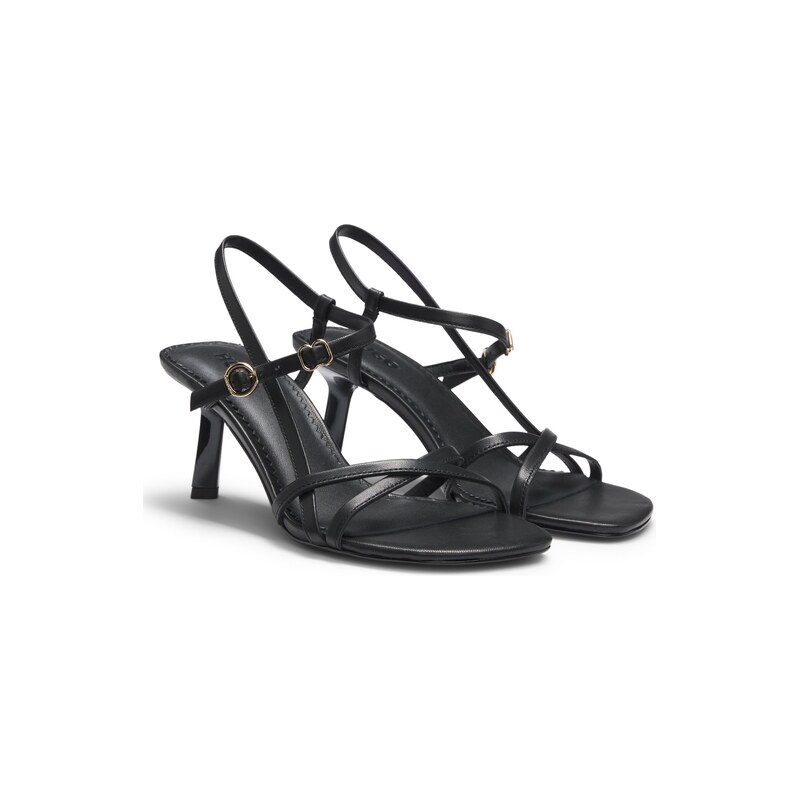 HUGO Strappy sandals in leather with asymmetric heel