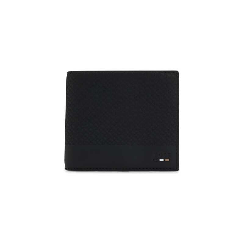 BOSS Monogram wallet with plain trims