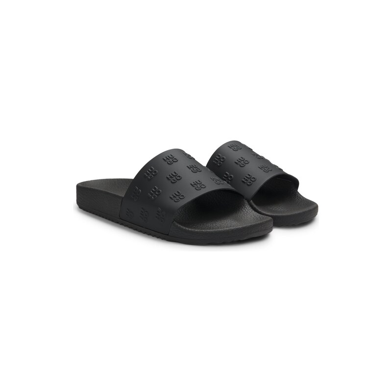 HUGO Slides with repeat stacked-logo uppers
