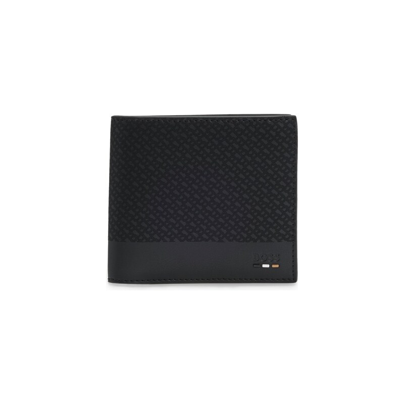 BOSS Monogram wallet with plain trims