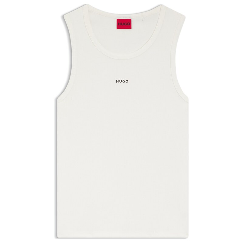 HUGO Stretch-cotton slim-fit tank top with contrast logo