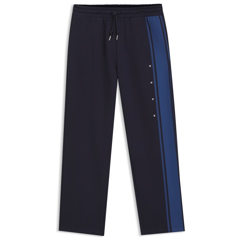 HUGO Relaxed-fit tracksuit bottoms in cotton with side stripe